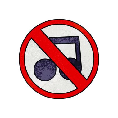 Basit bir döngü animasyon retro grunge desen çizimi müzik işareti yok.