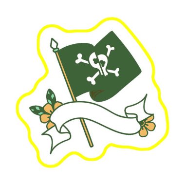 Korsan bayrağı dövmeli basit bir döngü.