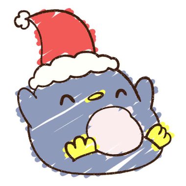 Basit bir döngü animasyon Noel Penguen Tebeşiri Çizimi