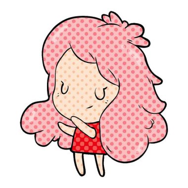 Basit bir döngülü çizgi film kızı.