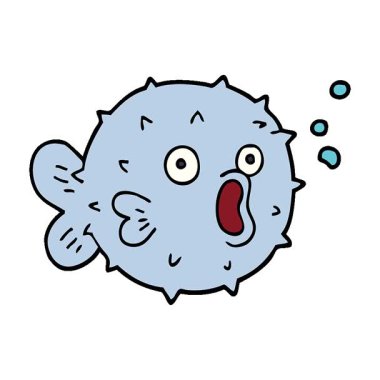 Basit bir çizgi film animasyonu. Karalama, üfleme balığı.