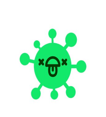 Basit bir döngü, sevimli, ölü bir yüz, dil simgesi.