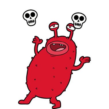 Basit bir döngülü çizgi film yaratığı.