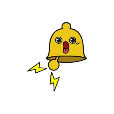 Basit bir döngü animasyonu. Çalan bir çanın sevimli çizgi filmi.