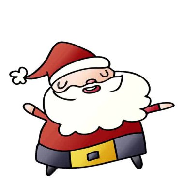 Noel Baba 'nın basit bir illüstrasyon çizgi filmi çizimi.