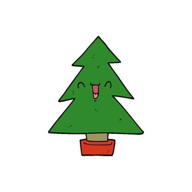 Basit bir döngü çizgi film Noel ağacı.