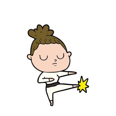 Basit bir çizgi film karakteri sakin bir kadın.