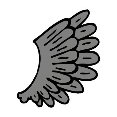 Basit bir çizgi film animasyonu karalama melek kanatları