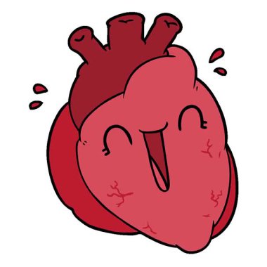 Basit bir döngü çizgi film kalbi gülüşü.