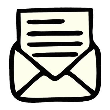 Basit bir çizgi roman tarzı çizgi roman tarzı mektup ve zarf.