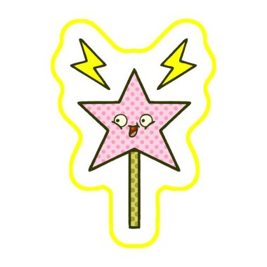 Sihirli bir değneğin basit bir çizgi roman tarzı döngüsü.