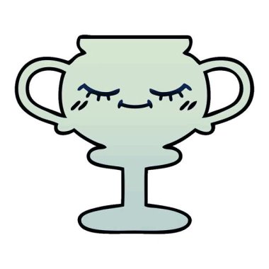 Basit bir döngü hareketli gölgeli kupa karikatürü.