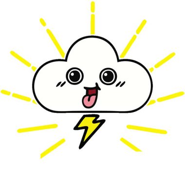 Basit bir fırtına bulutunun basit bir çizgi filmi.