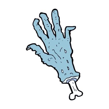 Basit bir çizgi film zombi eli.