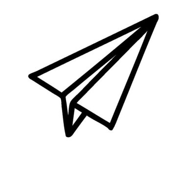 Basit bir döngü canlandırmalı kağıt uçak sembolü simgesi