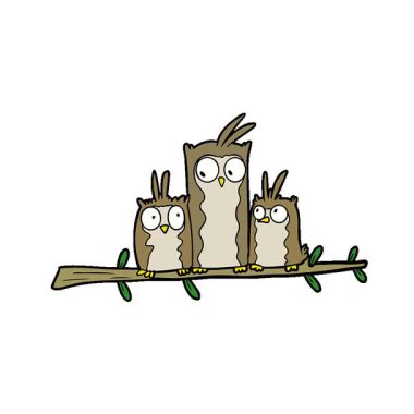 Basit bir baykuş çizgi filmi.