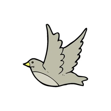 Basit bir döngülü çizgi film uçan kuşu.