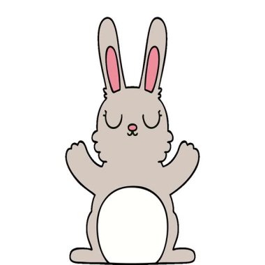 Basit bir döngü çizen çizgi film tavşanı.