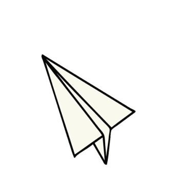 Basit bir döngü animasyon kağıttan uçak karikatürü