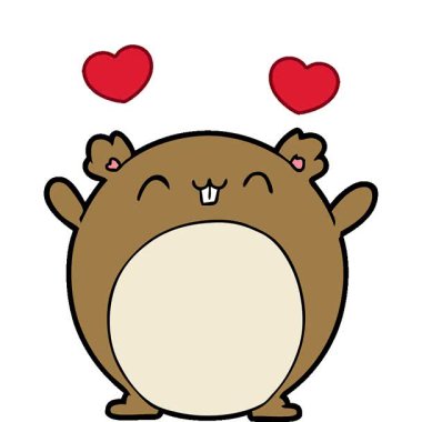 Basit bir çizgi film hamsterı.