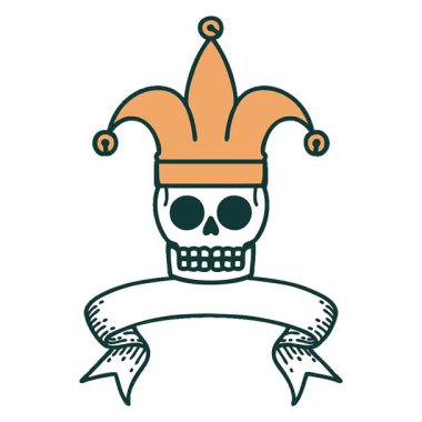 Kafatası soytarısı dövmesi olan basit bir döngü.