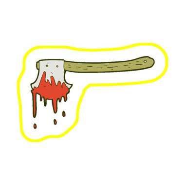 Basit bir çizgi film kanlı baltası.