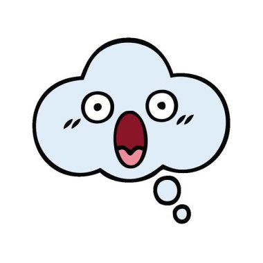 Basit bir döngü, düşünce baloncuğunun sevimli çizgi filmi.