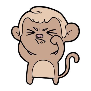 Basit bir çizgi film karakteri kızgın maymun.