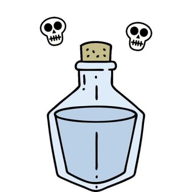 Basit bir iksir şişesi çizgi filmi.