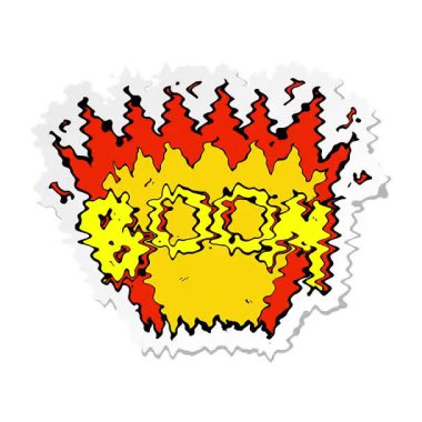 Çizgi roman patlamasının basit bir döngü canlandırmalı çıkartması.