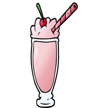 Basit bir çizgi film milkshake 'i.