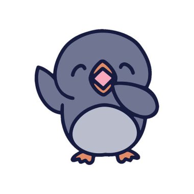 Basit bir döngülü sevimli çizgi film pengueni.