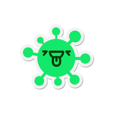 Basit bir döngülü mutlu soluk soluğa virüs etiketi