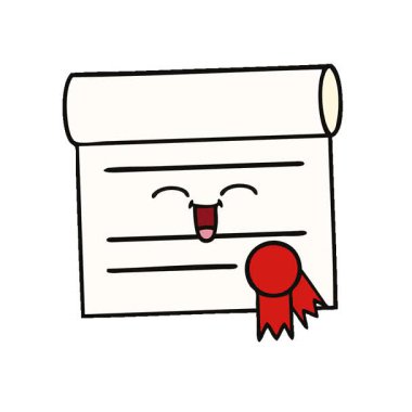 Basit bir döngü animasyonu sertifikanın sevimli çizgi filmi