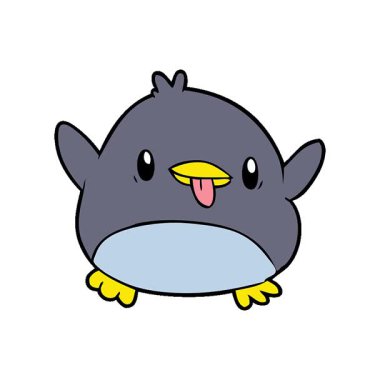 Basit bir döngülü sevimli çizgi film pengueni.