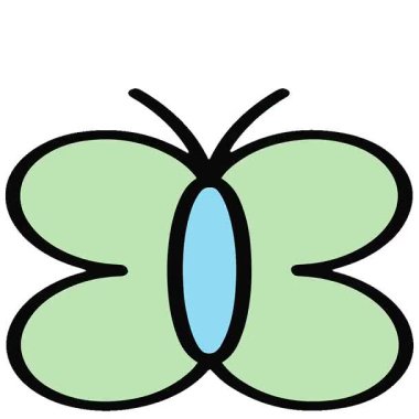 Basit bir döngü animasyonu basit sevimli bir kelebek