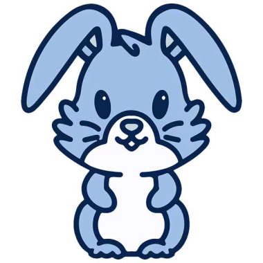 Basit bir döngülü sevimli çizgi film tavşanı