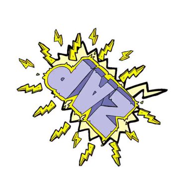 Basit bir döngü çizimi serbest konuşma baloncuğu zap sembolü