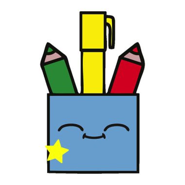 Basit bir döngülü sevimli bir kalem kapağı çizgi filmi.