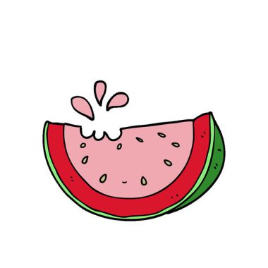 Basit bir çizgi film karpuzu.