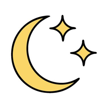 Geleneksel ay ve yıldız stilinde basit bir döngü dövmesi.