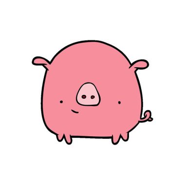 Basit bir çizgi film çizgi filmi mutlu domuz.