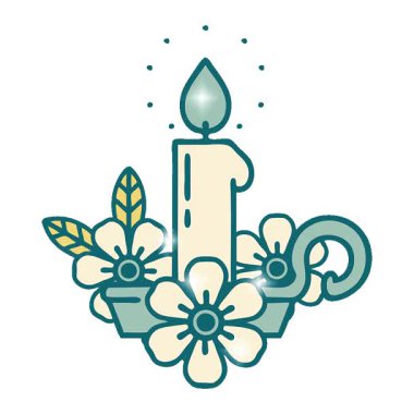 Mum tutucunun basit bir ikonik dövme görüntüsü