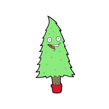 Basit bir döngü çizgi film Noel ağacı.