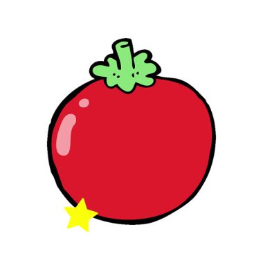 Basit bir çizgi film domatesi.