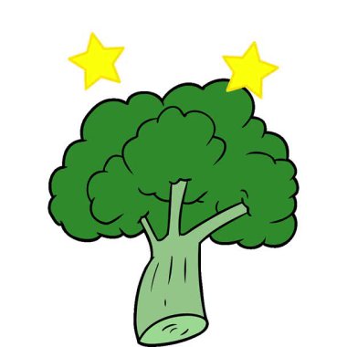 Basit bir çizgi film brokolisi.