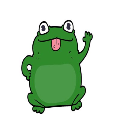 Basit bir çizgi film kurbağası.