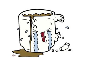 Basit bir çizgi film çizgi filmi kırık kupası.