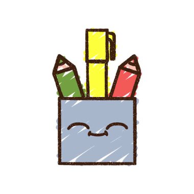 Basit bir ilmek animasyon okulu kalemleri çizimi