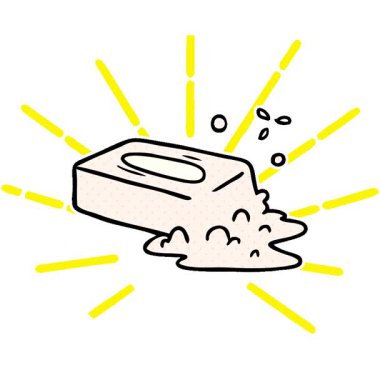 Kabarcıklı sabun karalaması çizilmiş basit bir el animasyonu.